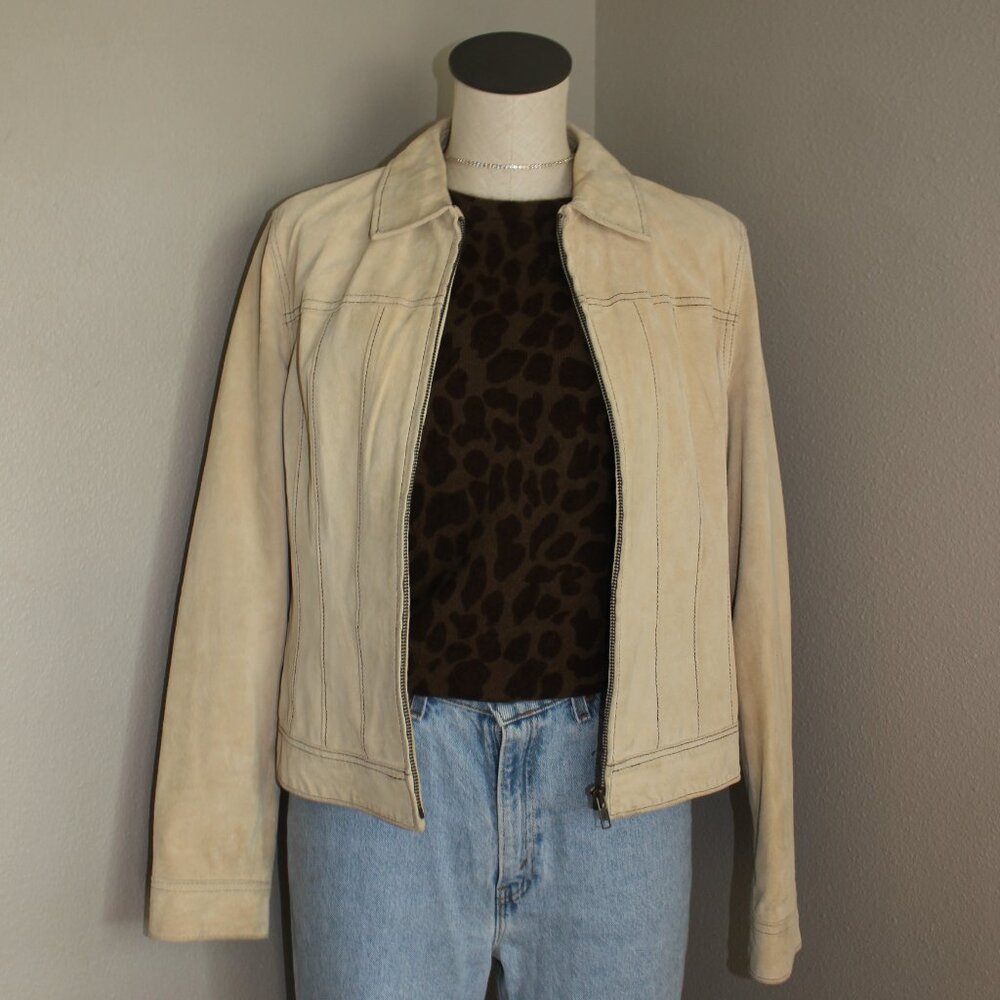 Genuine Suede Zip up Jacket